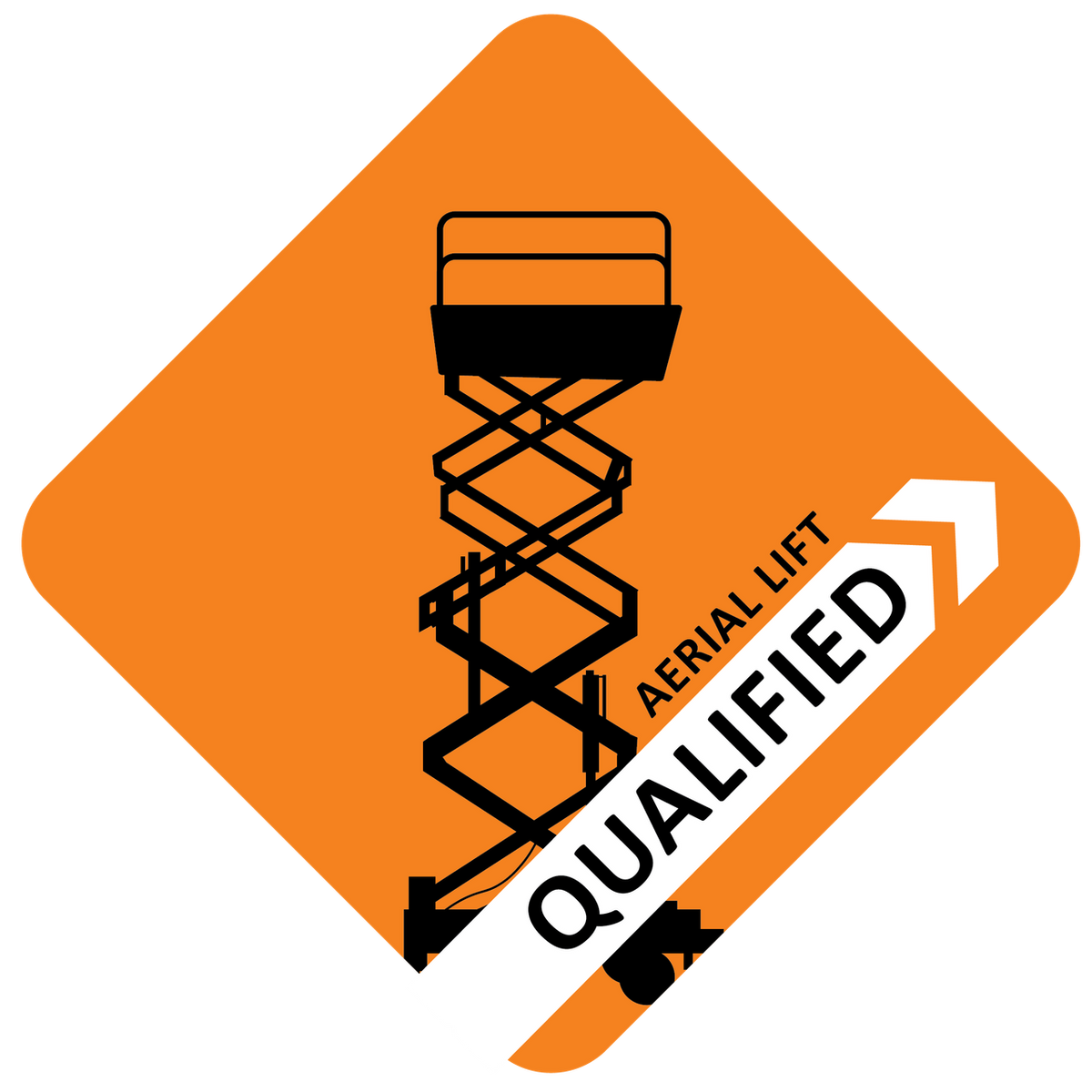 Aerial Lift Qualified Hard Hat Decal