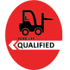 Red Fork Lift Qualified 2" Hard Hat Decal