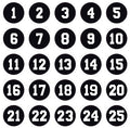 Circle cut number sheets sold as 1-50 or 1-99
