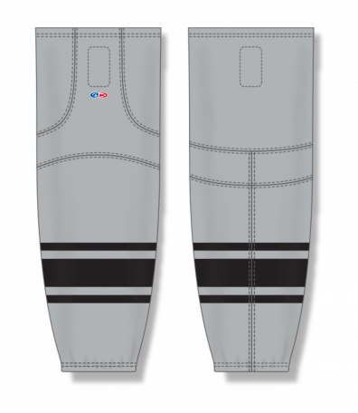 Add On Matching Cut And Sew Pro Hockey Socks Grey/Blk