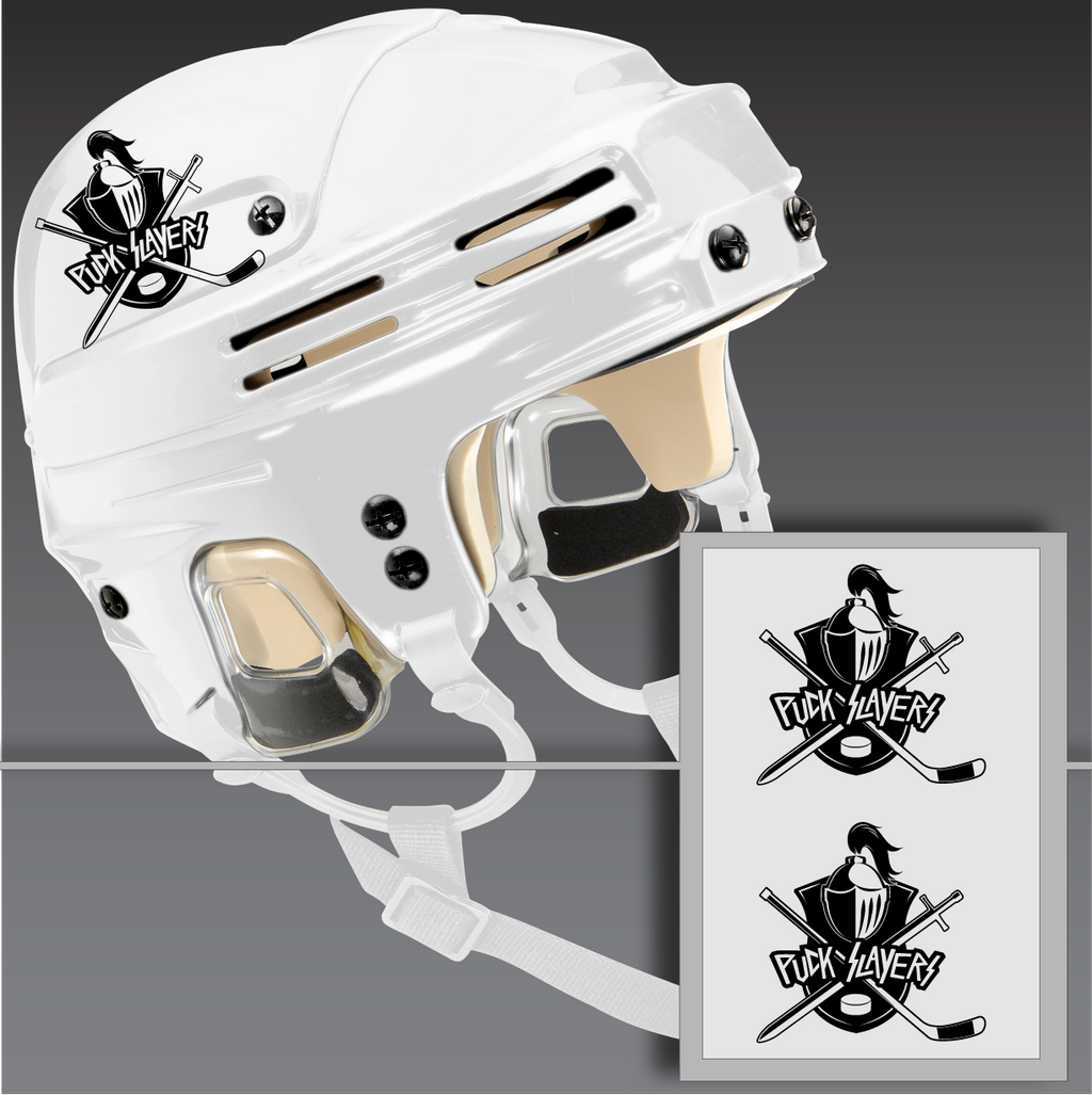SOLD IN SETS! Printed on our durable 20 mil material that is made to withstand abuse and easily applies to plastic helmets.