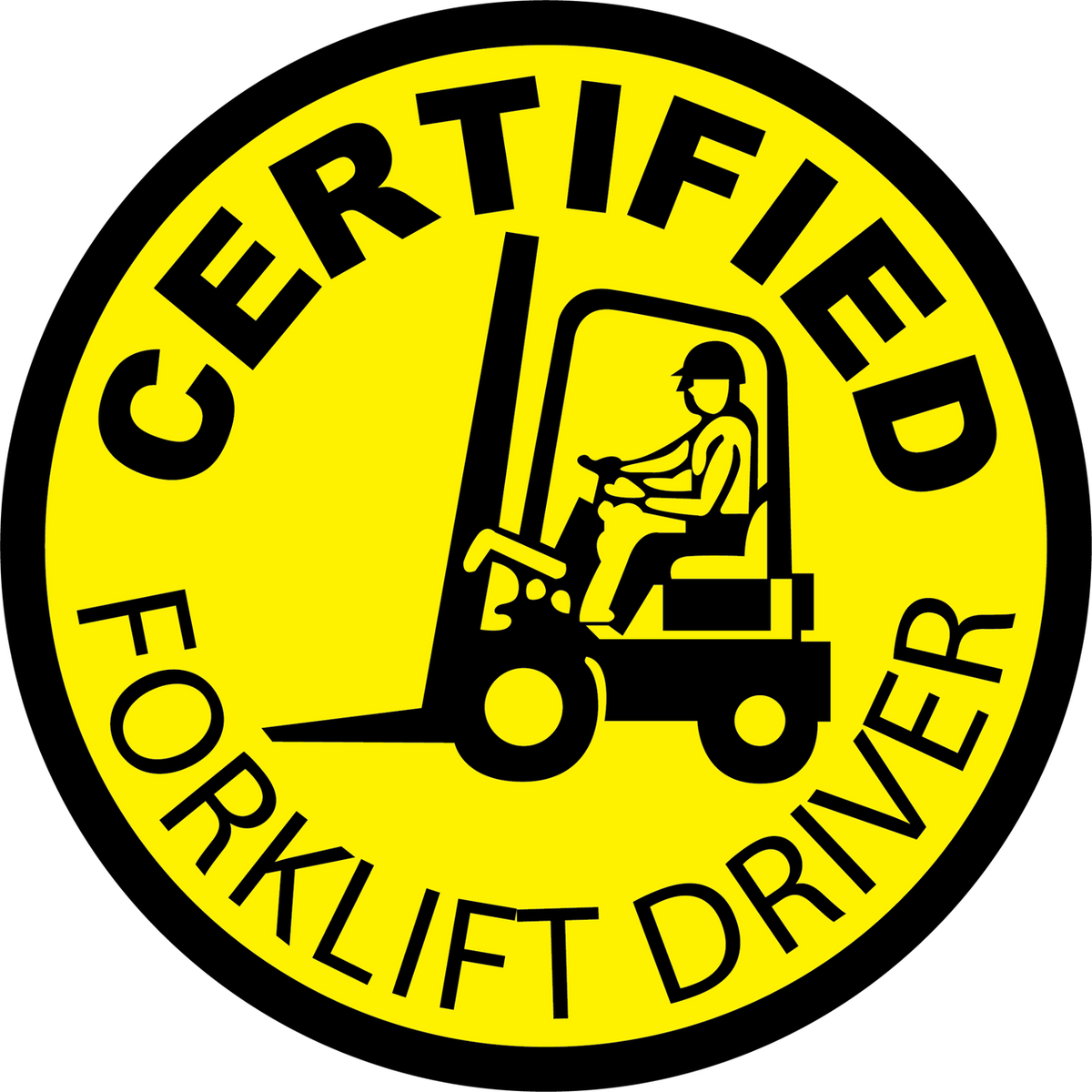 Certified Forklift Driver Hard Hat Decal