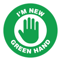 Green Hand 2" Hard Hat Decal