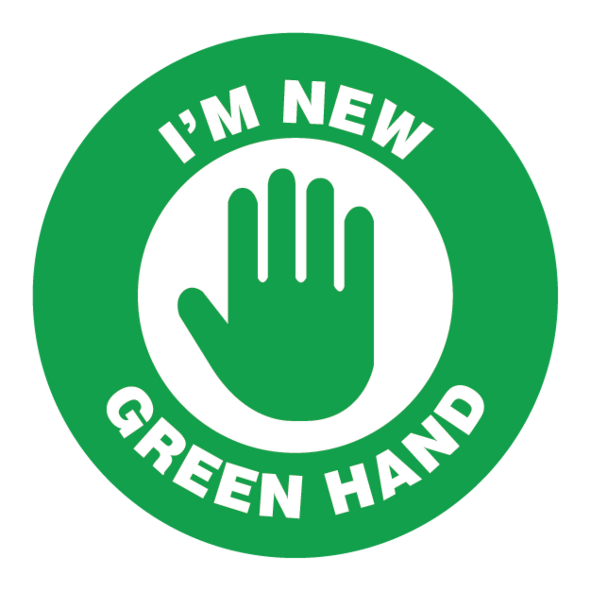 Green Hand 2" Hard Hat Decal