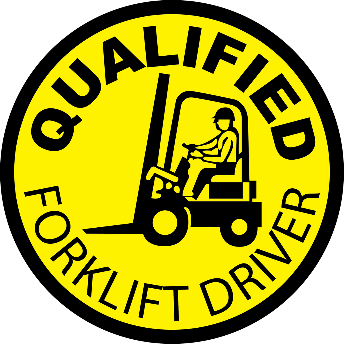 Qualified Forklift Driver 2" Hard Hat Decal