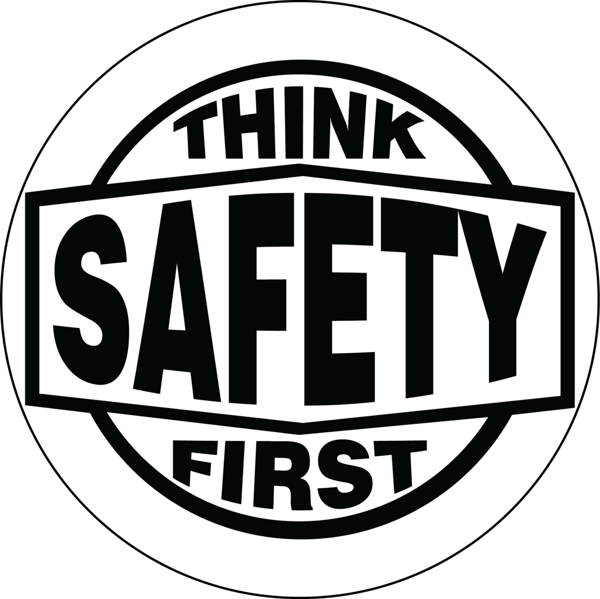 Think Safety First  2" Hard Hat Decal