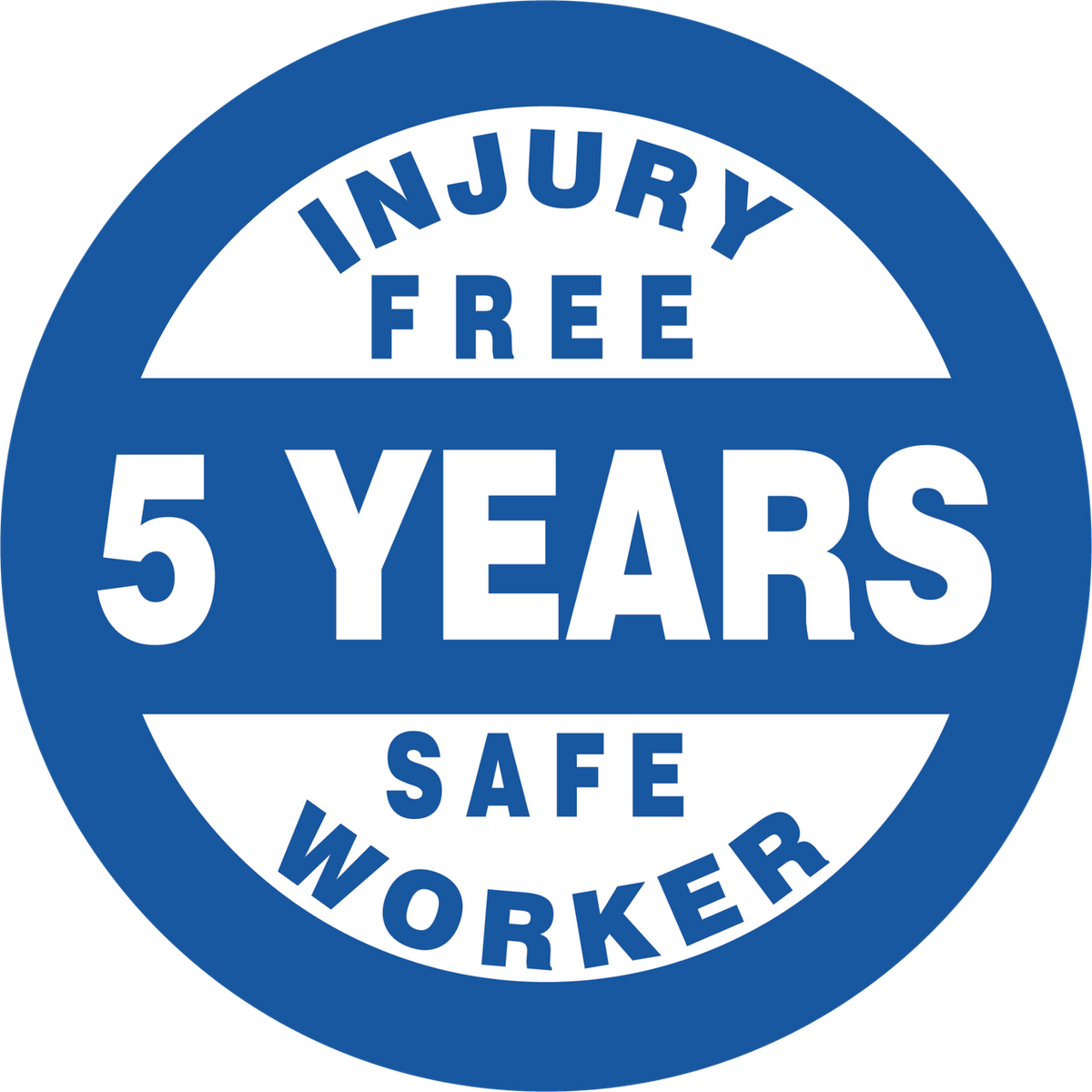 Injury Free 5 Year 2" Hard Hat Decal
