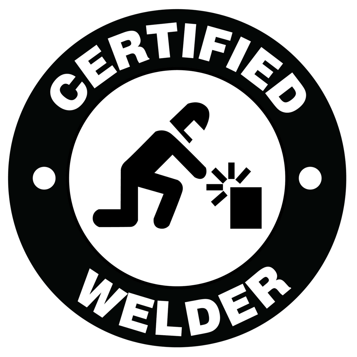 Certified Welder 2" Hard Hat Decal